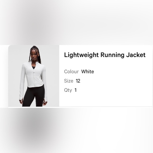 Lululemon Lightweight Running Jacket White Size 12 - Picture 1 of 11
